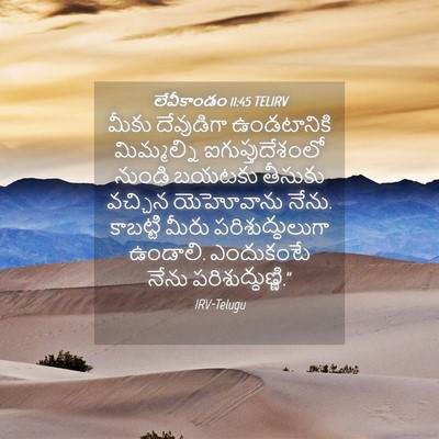 Picture 04 - లేవీకాండం 11:45 TELIRV - మీకు దేవుడిగా - Bible Verse Picture