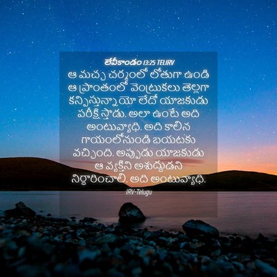 Picture 04 - లేవీకాండం 13:25 TELIRV - ఆ మచ్చ చర్మంలో - Bible Verse Picture