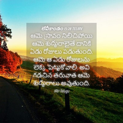 Picture 04 - లేవీకాండం 15:28 TELIRV - ఆమె స్రావం - Bible Verse Picture