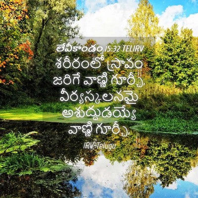 Picture 04 - లేవీకాండం 15:32 TELIRV - శరీరంలో స్రావం - Bible Verse Picture
