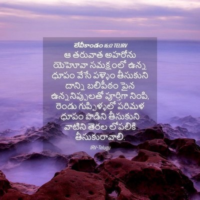 Picture 04 - లేవీకాండం 16:12 TELIRV - ఆ తరువాత అహరోను - Bible Verse Picture