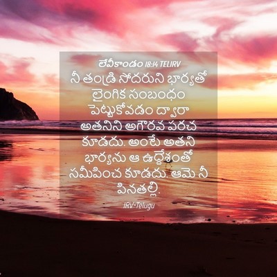 Picture 04 - లేవీకాండం 18:14 TELIRV - నీ తండ్రి సోదరుని - Bible Verse Picture