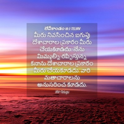 Picture 04 - లేవీకాండం 18:3 TELIRV - మీరు నివసించిన - Bible Verse Picture