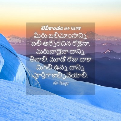 Picture 04 - లేవీకాండం 19:6 TELIRV - మీరు బలిమాంసాన్ని - Bible Verse Picture