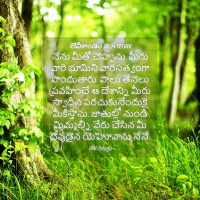 Picture 04 - లేవీకాండం 20:24 TELIRV - నేను మీతో - Bible Verse Picture