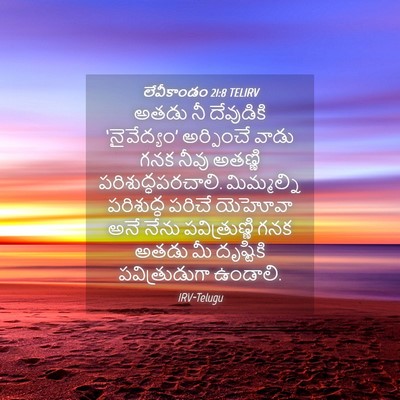 Picture 04 - లేవీకాండం 21:8 TELIRV - అతడు నీ దేవుడికి - Bible Verse Picture
