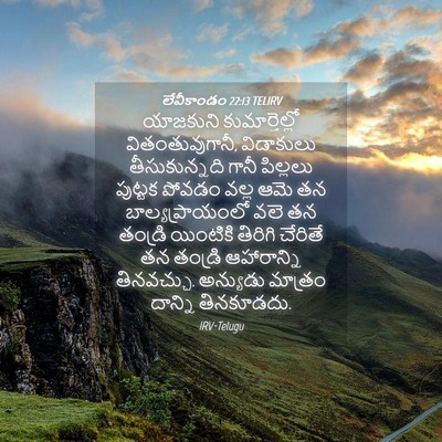 Picture 04 - లేవీకాండం 22:13 TELIRV - యాజకుని - Bible Verse Picture
