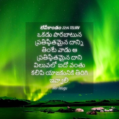 Picture 04 - లేవీకాండం 22:14 TELIRV - ఒకడు పొరబాటున - Bible Verse Picture