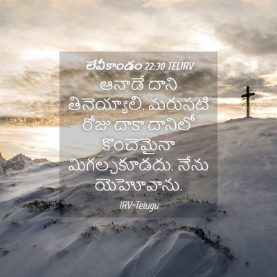 Picture 04 - లేవీకాండం 22:30 TELIRV - ఆనాడే దాని - Bible Verse Picture