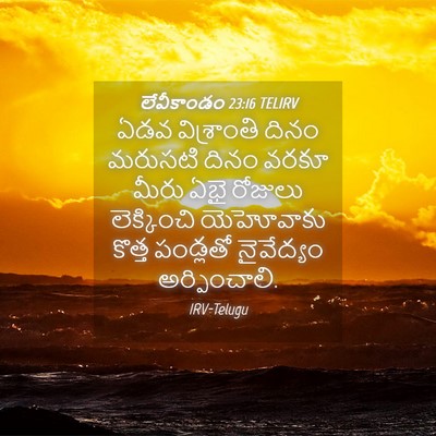 Picture 04 - లేవీకాండం 23:16 TELIRV - ఏడవ విశ్రాంతి - Bible Verse Picture