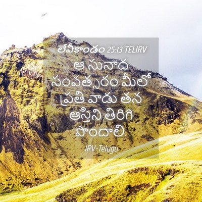 Picture 04 - లేవీకాండం 25:13 TELIRV - ఆ సునాద సంవత్సరం - Bible Verse Picture