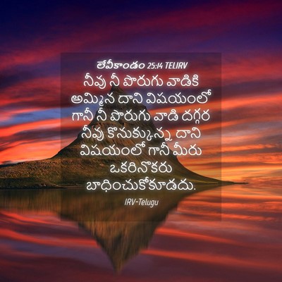 Picture 04 - లేవీకాండం 25:14 TELIRV - నీవు నీ పొరుగు - Bible Verse Picture