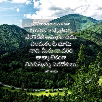 Picture 04 - లేవీకాండం 25:23 TELIRV - భూమిని శాశ్వతంగా - Bible Verse Picture