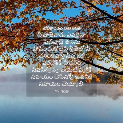 Picture 04 - లేవీకాండం 25:35 TELIRV - నీ జాతివాడు - Bible Verse Picture