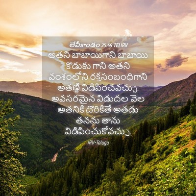 Picture 04 - లేవీకాండం 25:49 TELIRV - అతని బాబాయిగాని - Bible Verse Picture
