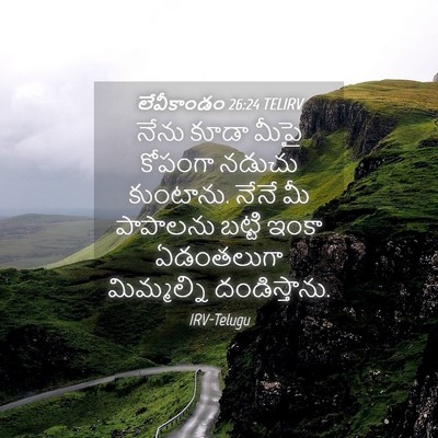 Picture 04 - లేవీకాండం 26:24 TELIRV - నేను కూడా మీపై - Bible Verse Picture