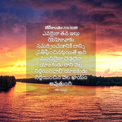 Picture 04 - లేవీకాండం 27:14 TELIRV - ఎవరైనా తన ఇల్లు - Bible Verse Picture