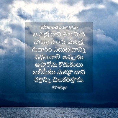 Picture 04 - లేవీకాండం 3:13 TELIRV - ఆ వ్యక్తి దాని తల - Bible Verse Picture