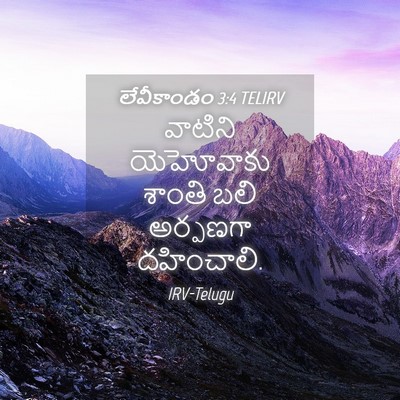 Picture 04 - లేవీకాండం 3:4 TELIRV - వాటిని యెహోవాకు - Bible Verse Picture