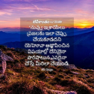 Picture 04 - లేవీకాండం 4:2 TELIRV - “నువ్వు ఇశ్రాయేలు - Bible Verse Picture