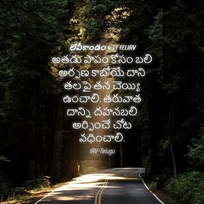 Picture 04 - లేవీకాండం 4:33 TELIRV - అతడు పాపం కోసం బలి - Bible Verse Picture