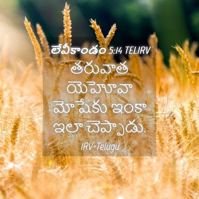 Picture 04 - లేవీకాండం 5:14 TELIRV - తరువాత యెహోవా - Bible Verse Picture