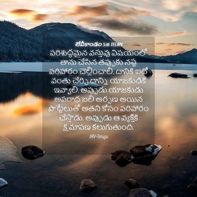 Picture 04 - లేవీకాండం 5:16 TELIRV - పరిశుద్ధమైన - Bible Verse Picture