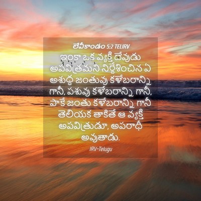 Picture 04 - లేవీకాండం 5:2 TELIRV - ఇంకా ఒక వ్యక్తి - Bible Verse Picture