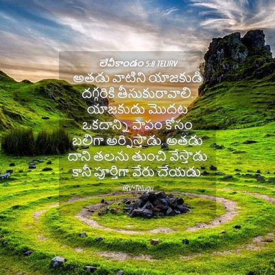 Picture 04 - లేవీకాండం 5:8 TELIRV - అతడు వాటిని - Bible Verse Picture