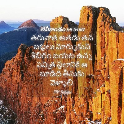 Picture 04 - లేవీకాండం 6:11 TELIRV - తరువాత అతడు తన - Bible Verse Picture