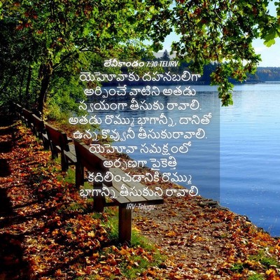 Picture 04 - లేవీకాండం 7:30 TELIRV - యెహోవాకు దహనబలిగా - Bible Verse Picture