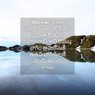 Picture 04 - లేవీకాండం 7:31 TELIRV - యాజకుడు బలిపీఠం - Bible Verse Picture