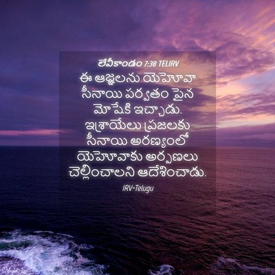 Picture 04 - లేవీకాండం 7:38 TELIRV - ఈ ఆజ్ఞలను యెహోవా - Bible Verse Picture