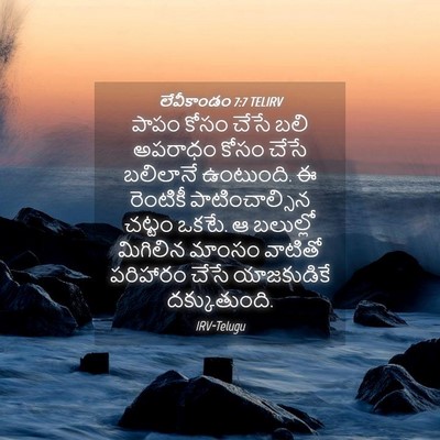 Picture 04 - లేవీకాండం 7:7 TELIRV - పాపం కోసం చేసే బలి - Bible Verse Picture