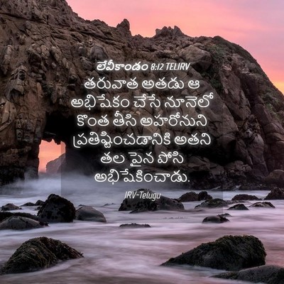 Picture 04 - లేవీకాండం 8:12 TELIRV - తరువాత అతడు ఆ - Bible Verse Picture