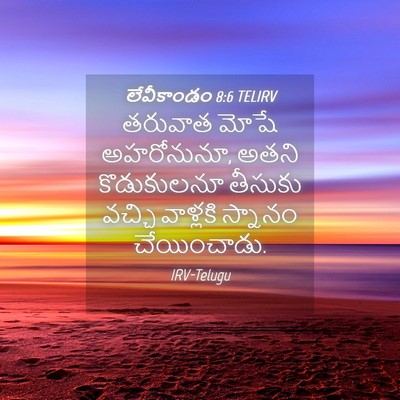 Picture 04 - లేవీకాండం 8:6 TELIRV - తరువాత మోషే - Bible Verse Picture