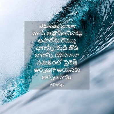 Picture 04 - లేవీకాండం 9:21 TELIRV - మోషే - Bible Verse Picture