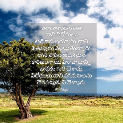 Picture 04 - విలాపవాక్యాలు 1:5 TELIRV - దాని విరోధులు - Bible Verse Picture
