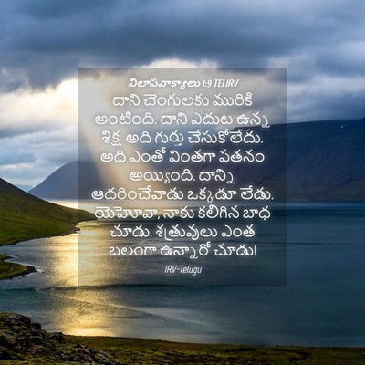 Picture 04 - విలాపవాక్యాలు 1:9 TELIRV - దాని చెంగులకు - Bible Verse Picture