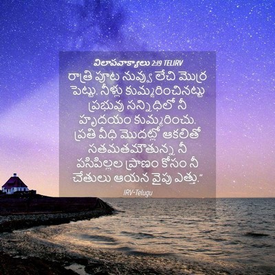 Picture 04 - విలాపవాక్యాలు 2:19 TELIRV - రాత్రి పూట నువ్వు - Bible Verse Picture