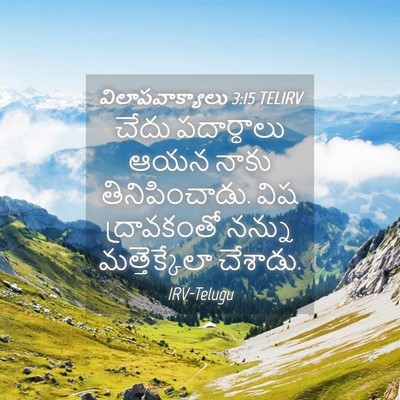 Picture 04 - విలాపవాక్యాలు 3:15 TELIRV - చేదు పదార్ధాలు - Bible Verse Picture