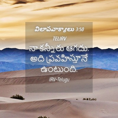 Picture 04 - విలాపవాక్యాలు 3:50 TELIRV - నా కన్నీరు ఆగదు. - Bible Verse Picture