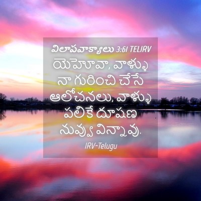 Picture 04 - విలాపవాక్యాలు 3:61 TELIRV - యెహోవా, వాళ్ళు నా - Bible Verse Picture