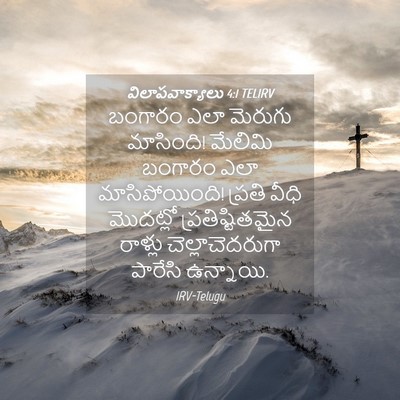 Picture 04 - విలాపవాక్యాలు 4:1 TELIRV - బంగారం ఎలా మెరుగు - Bible Verse Picture