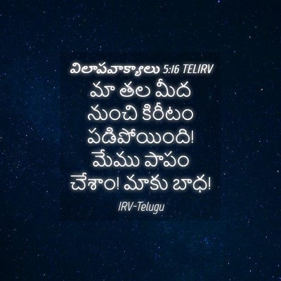 Picture 04 - విలాపవాక్యాలు 5:16 TELIRV - మా తల మీద నుంచి - Bible Verse Picture