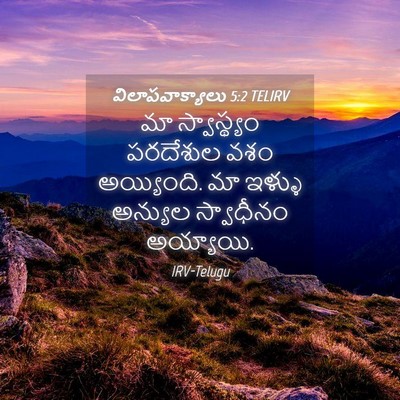 Picture 04 - విలాపవాక్యాలు 5:2 TELIRV - మా స్వాస్థ్యం - Bible Verse Picture