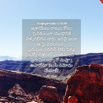 Picture 04 - సంఖ్యాకాండం 1:3 TELIRV - ఇశ్రాయేలు రాజ్యం - Bible Verse Picture