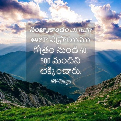 Picture 04 - సంఖ్యాకాండం 1:33 TELIRV - అలా ఎఫ్రాయిము - Bible Verse Picture