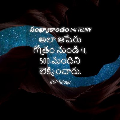 Picture 04 - సంఖ్యాకాండం 1:41 TELIRV - అలా ఆషేరు గోత్రం - Bible Verse Picture