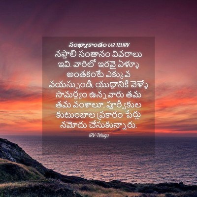 Picture 04 - సంఖ్యాకాండం 1:42 TELIRV - నఫ్తాలి సంతానం - Bible Verse Picture